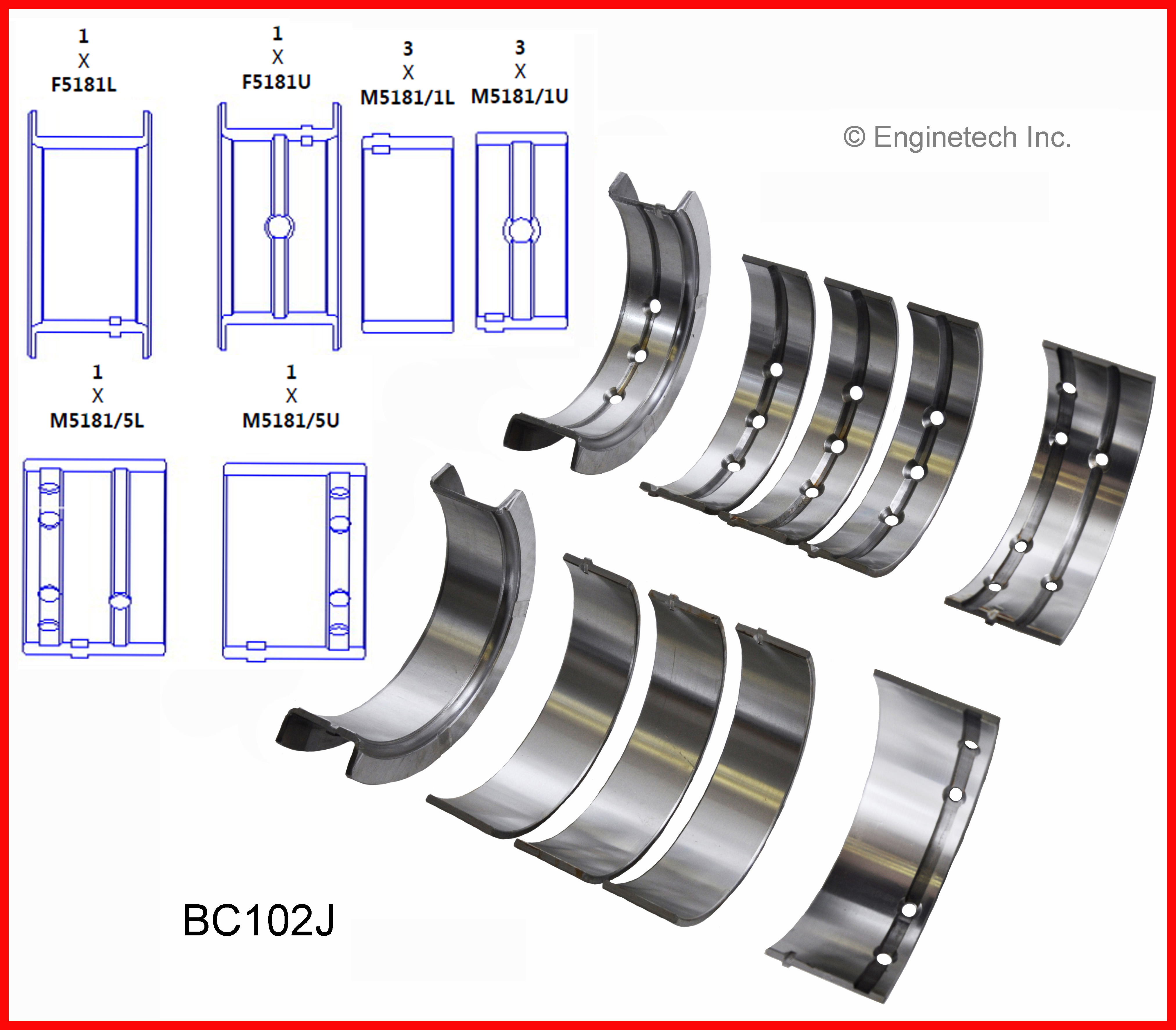 Engine Crankshaft Main Bearing Set