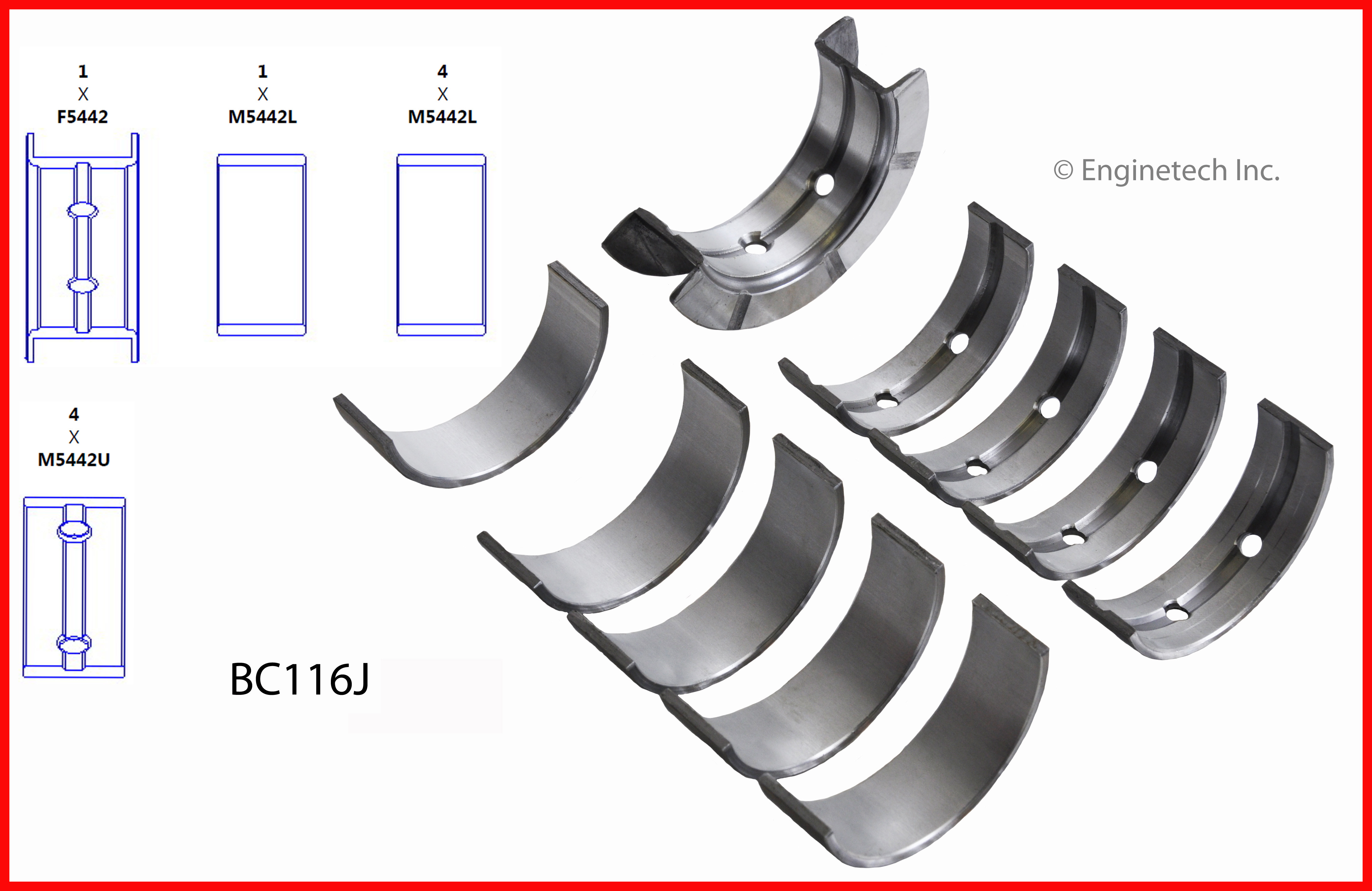 Engine Crankshaft Main Bearing Set