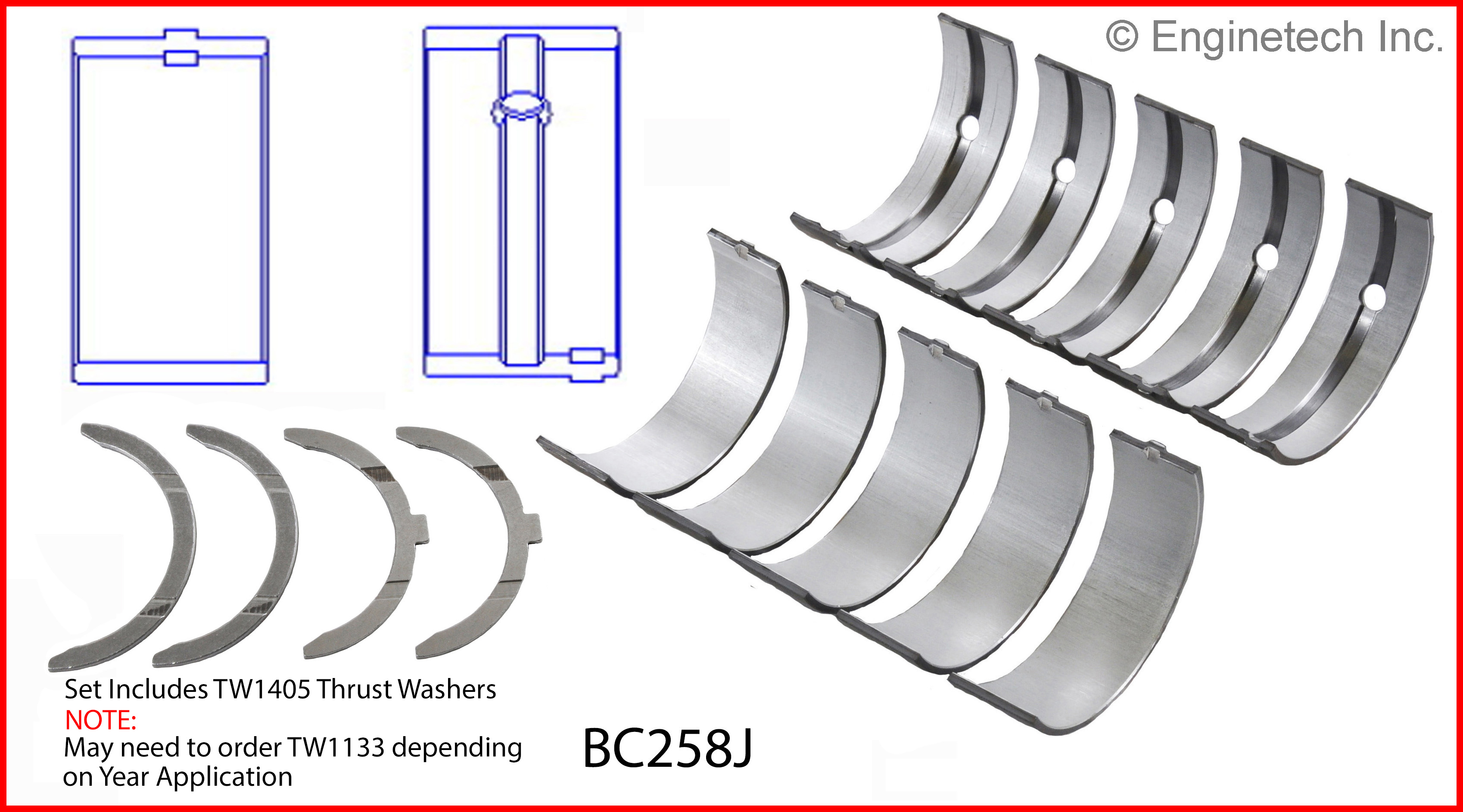 Engine Crankshaft Main Bearing Set