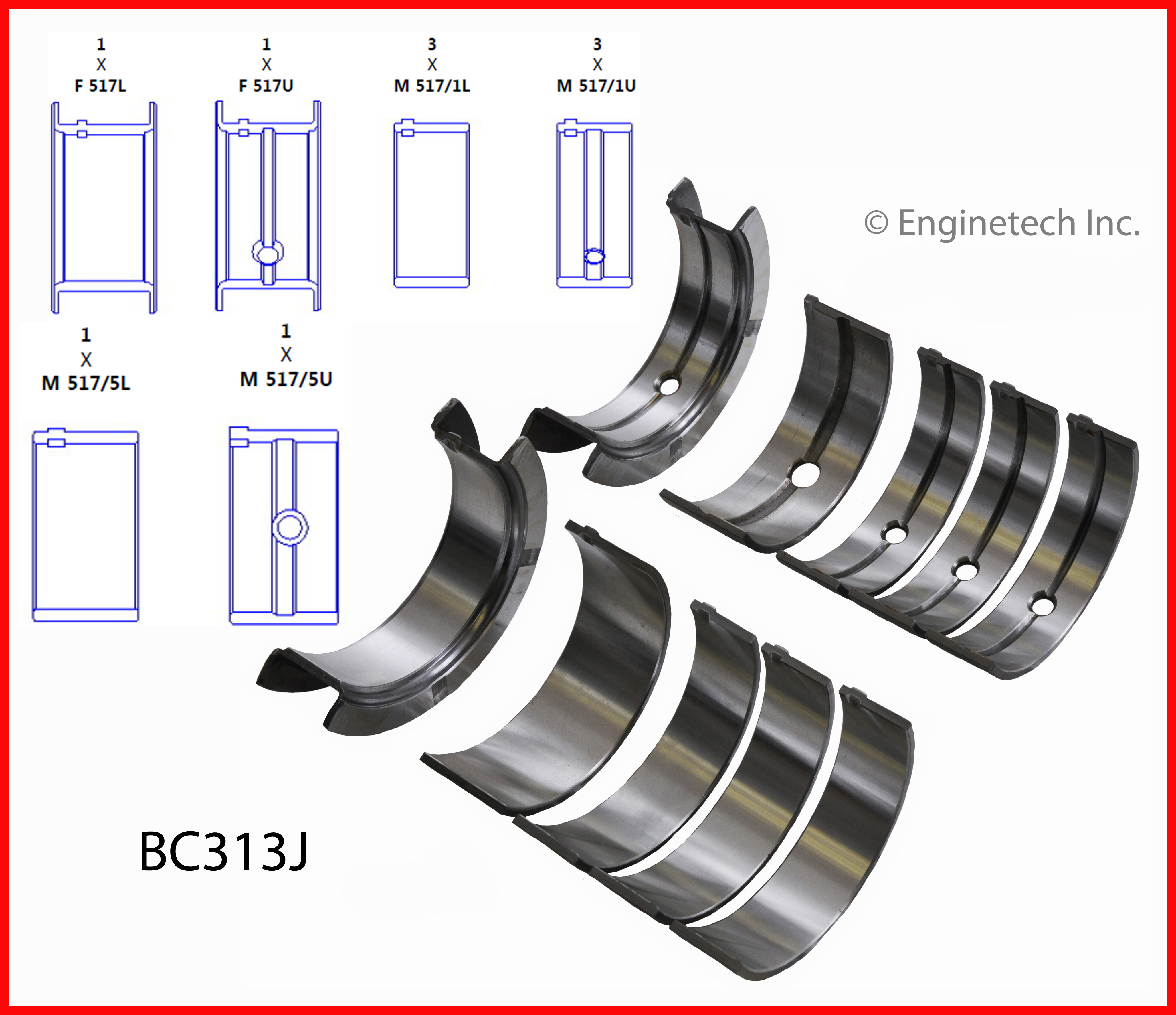 Engine Crankshaft Main Bearing Set