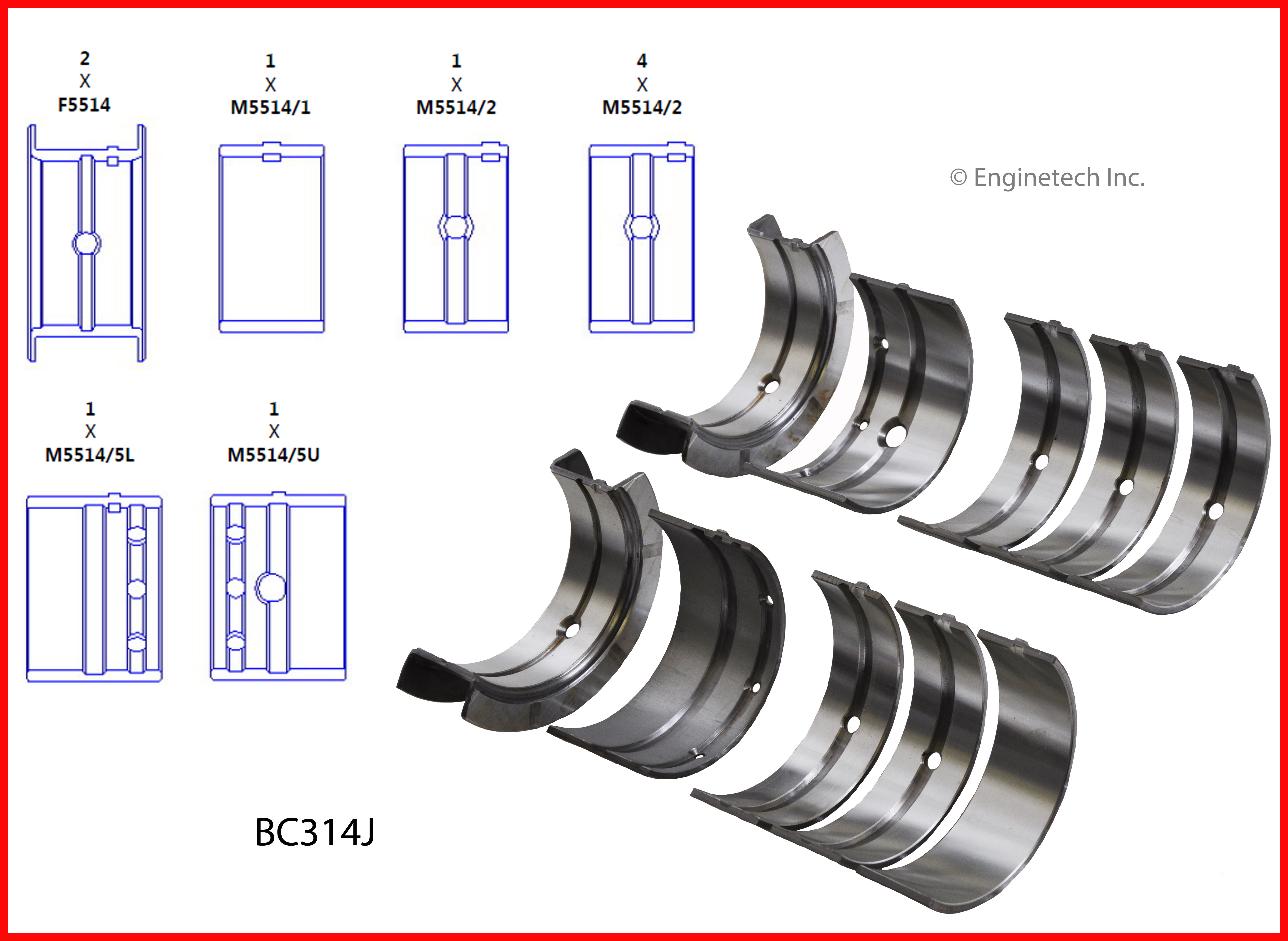 Engine Crankshaft Main Bearing Set