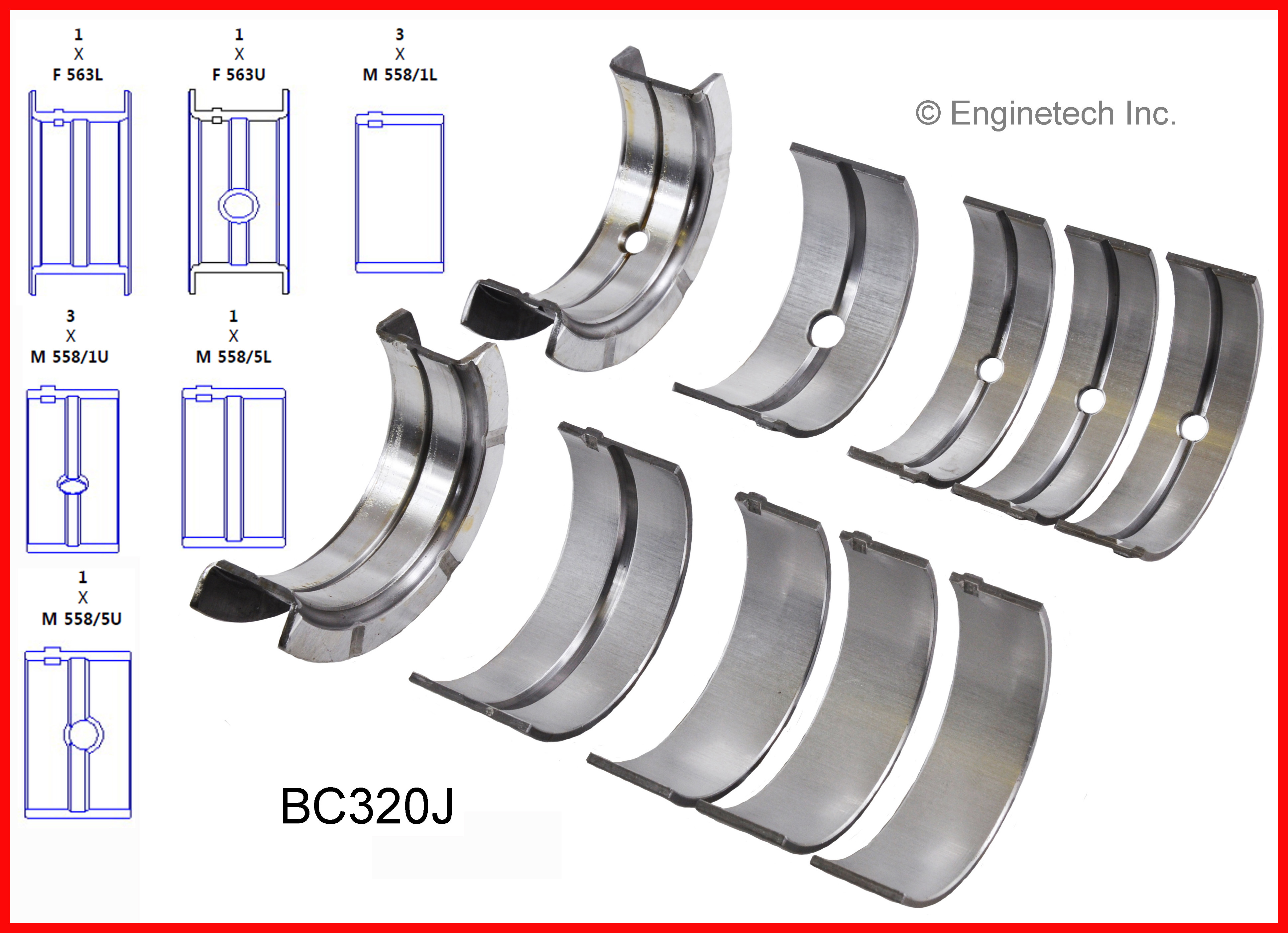 Engine Crankshaft Main Bearing Set