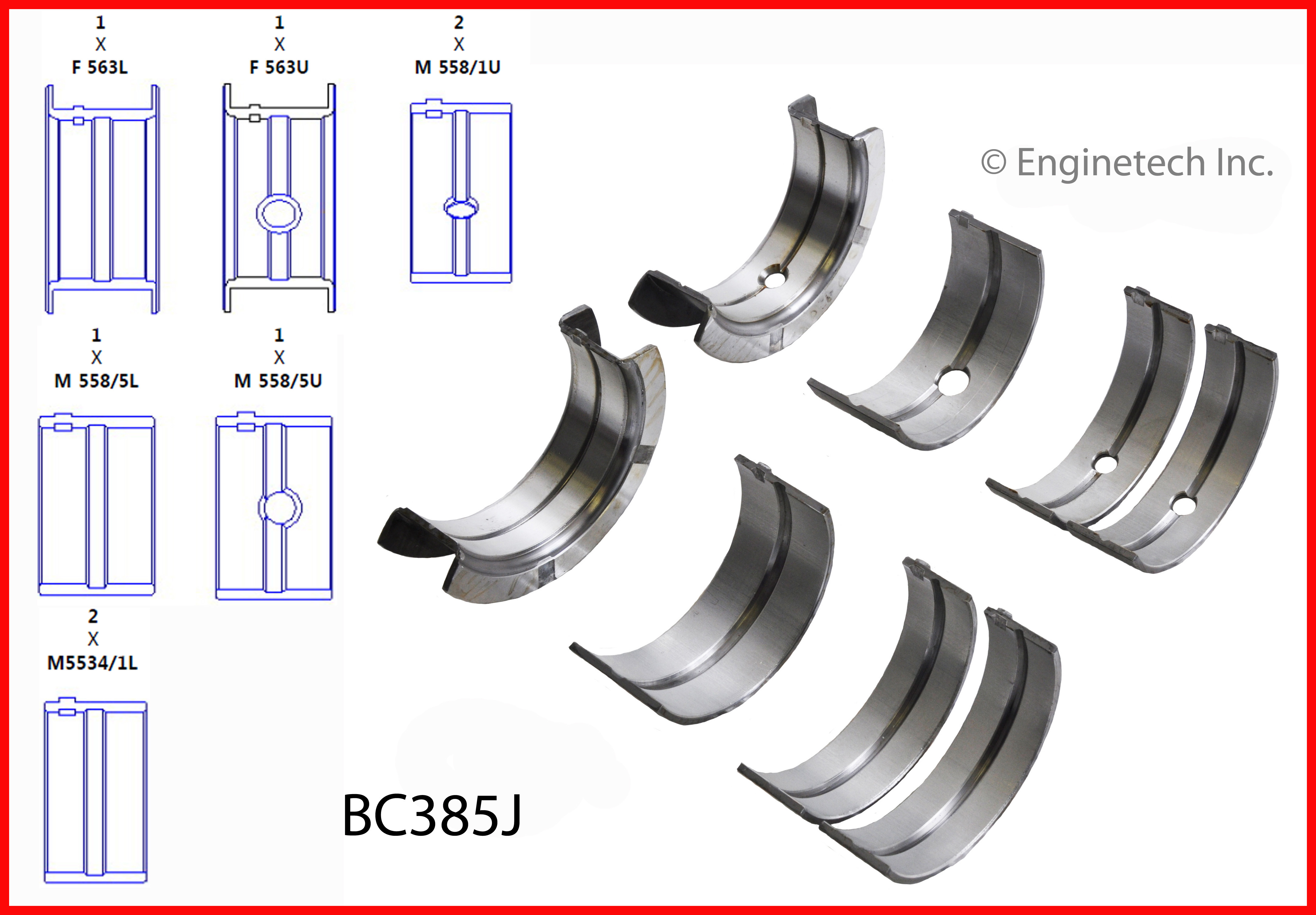 Engine Crankshaft Main Bearing Set