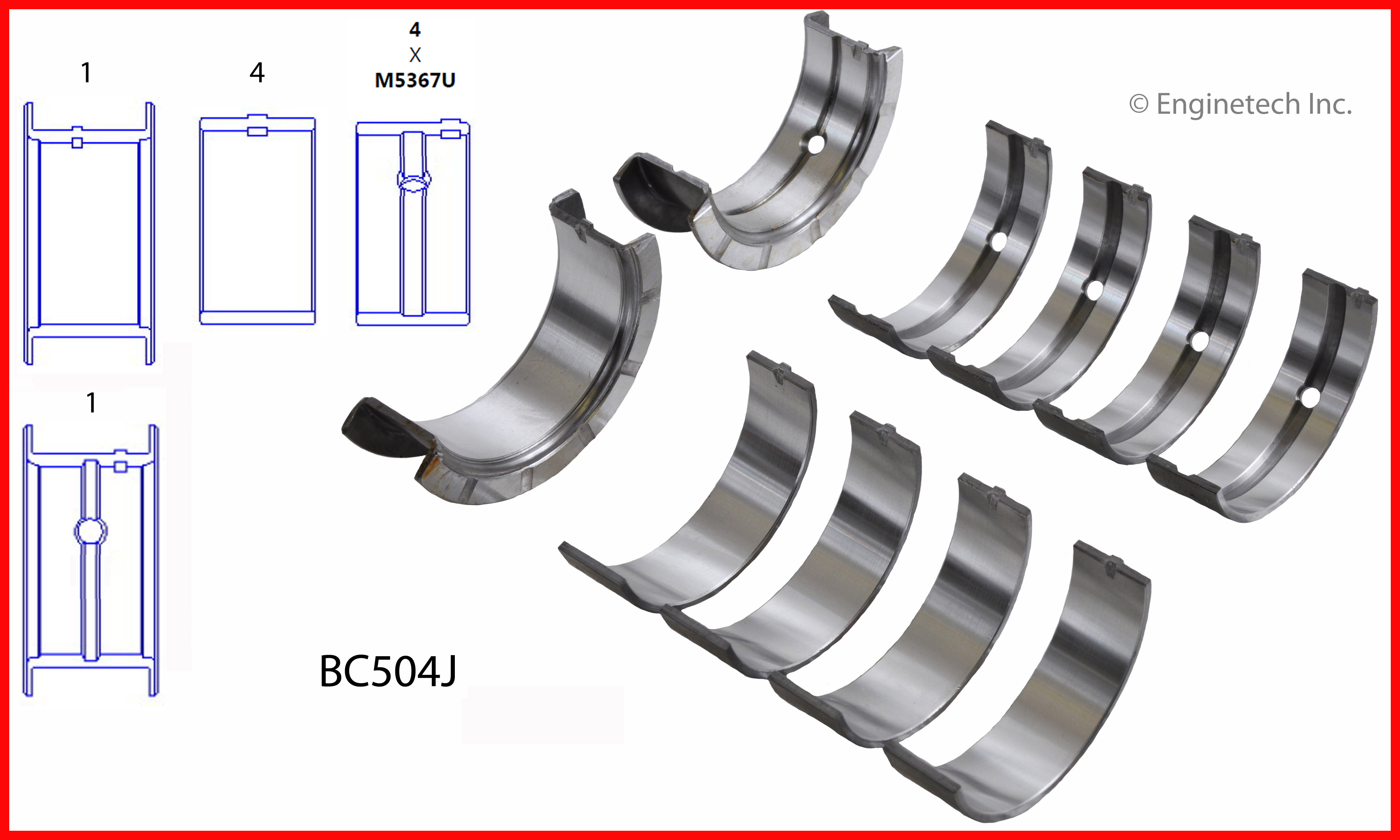 Engine Crankshaft Main Bearing Set